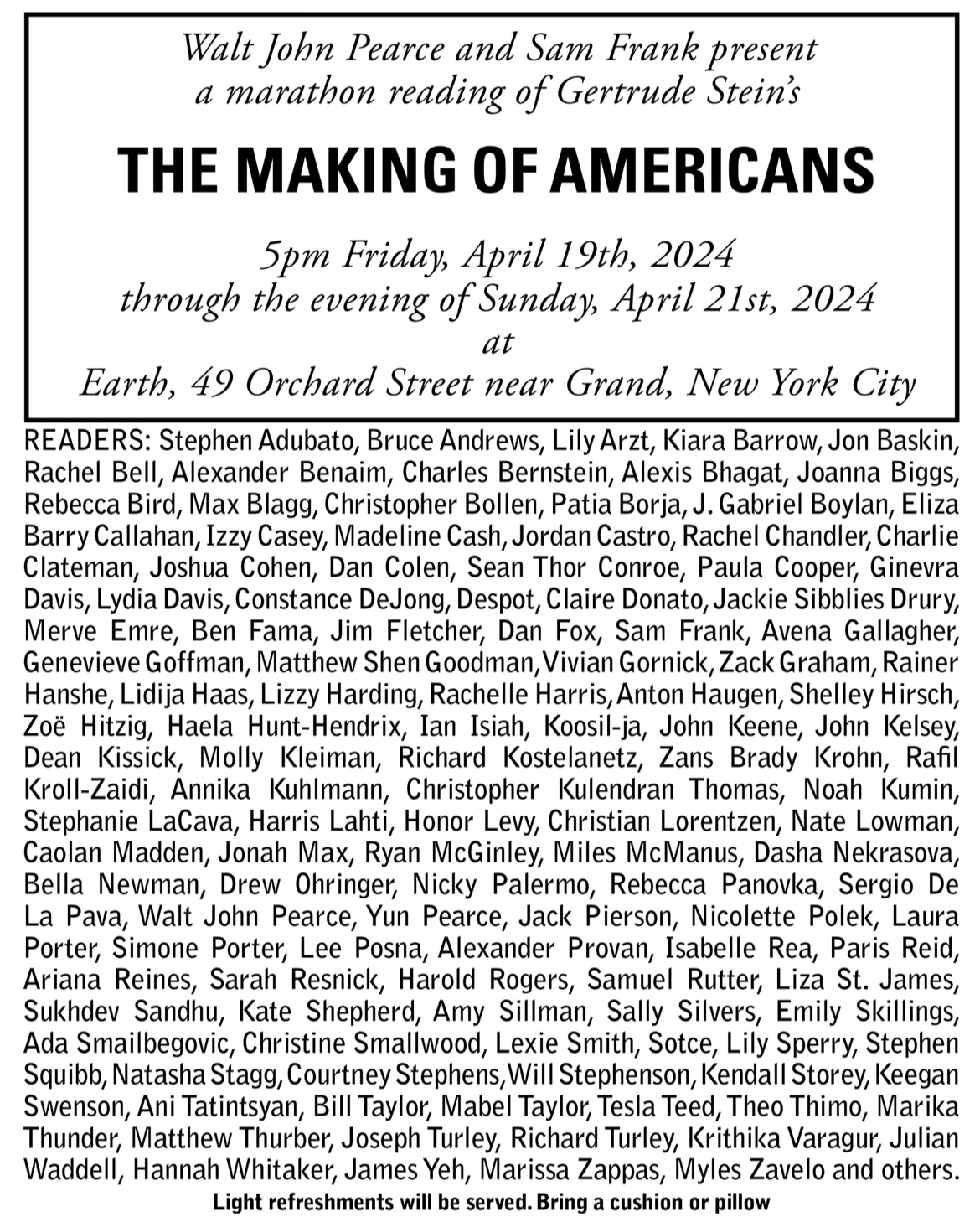 Photo from The Making of Americans Marathon, image 1